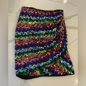 LPA Multicolor Sequin Mini Skirt